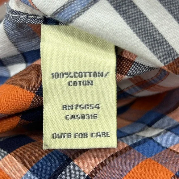 Abercrombie Fitch Shirt Men's XL Orange Plaid Button Down Long Sleeve Preppy - Picture 9 of 12